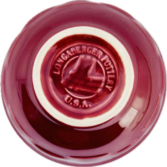 Longaberger Pottery Paprika Dessert Bowl Woven Traditions - Picture 5 of 8